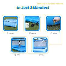 33 Ft(L) Inflatable Water Volleyball Pool, Commercial 0.6mm PVC, With 800W Pump (Inflate/Deflate), Easy Setup Backyard Swimming Pool For Summer, Outdoor Activities Or Parties, 33 X 16.5 X 7 Ft - Blue - View 9