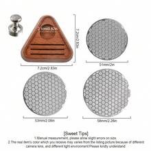 51/53/58mm Puck Screen & Wooden Base Set With Magnetic, Stainless Steel Espresso Puck Screen, Reusable Filter For Espresso Portafilter Filter Basket - Multicolor - View 2