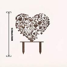 1pc Elegant Heart-Shaped Acrylic Garden Stake Sculpture - Vintage Farmhouse Outdoor/Indoor Decor, With Heart Shape, Easy To Install Ground Stake, Suitable For Lawn, Patio, Home - Ideal Housewarming Gift, Wedding Gift, Christmas, Halloween - A - View 1