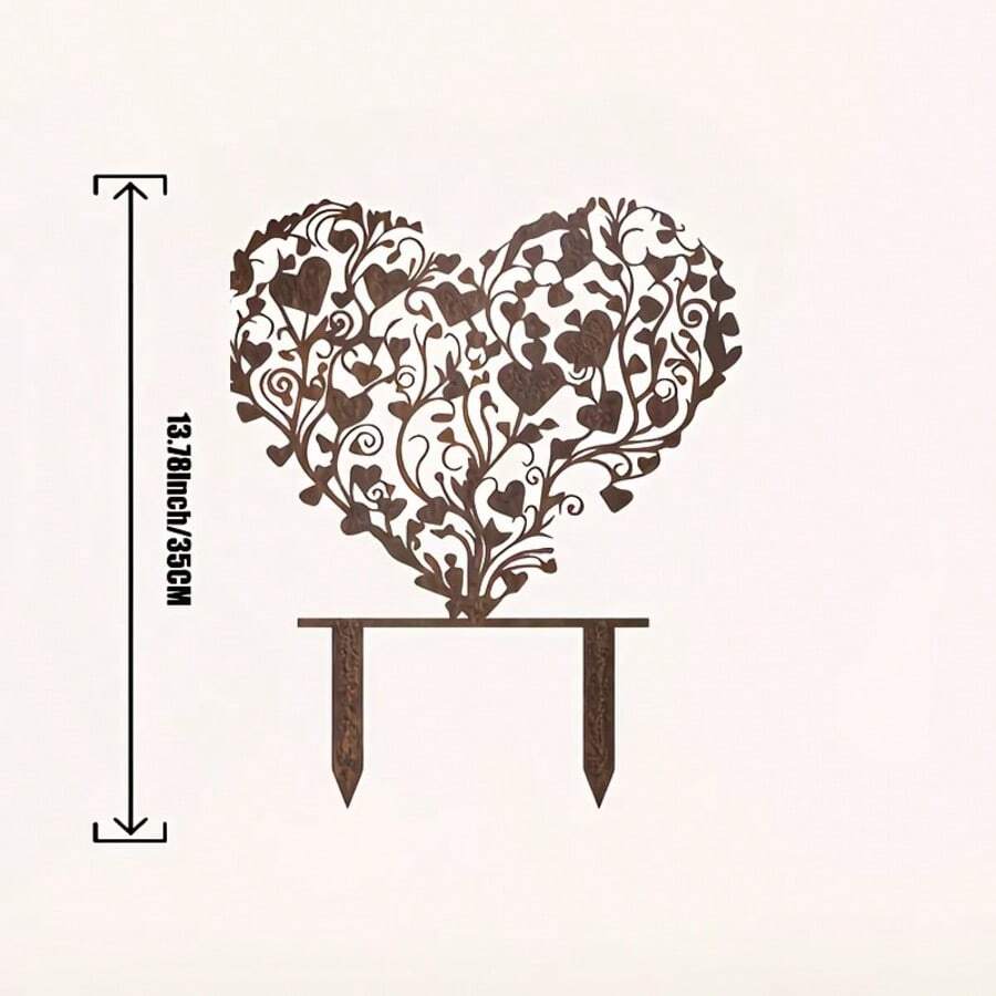1pc Elegant Heart-Shaped Acrylic Garden Stake Sculpture - Vintage Farmhouse Outdoor/Indoor Decor, With Heart Shape, Easy To Install Ground Stake, Suitable For Lawn, Patio, Home - Ideal Housewarming Gift, Wedding Gift, Christmas, Halloween - A - View 1