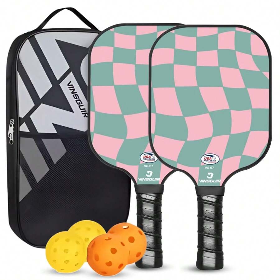 VINSGUIR Pickleball Racket- - Pink Green - View 1