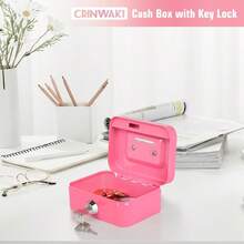 Lockable Steel Cash Box With Coin Slot And 2 Keys, Portable Metal Money Storage Box, Creative Adult Piggy Bank, Securely Store Coins, Bills, Tickets And Small Valuables, Multiple Colors Available, Suitable For Home, School And Shop Mystery Box - Multicolor - View 8