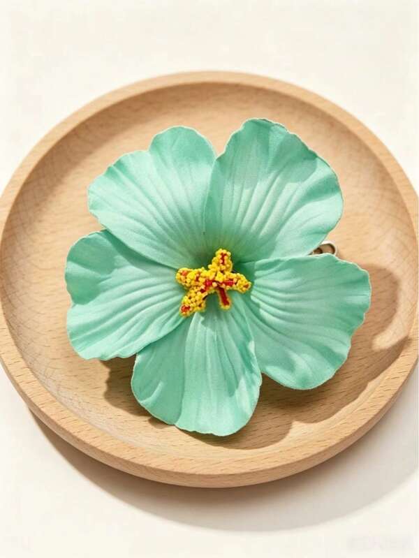 1pc Hawaiian Hibiscus Fabric Hair Clip, Elegant Bohemian Style Claw Clip, Women's Beach Vacation Party Accessory