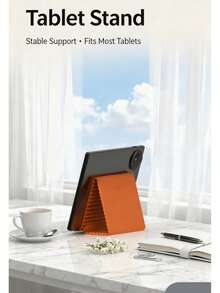 Flexible Silicone Foldable Desktop Phone Stand, Multi-Angle Adjustable Laptop Tablet Holder, Portable Travel Hanging Display Screen Stand, Ergonomic Non-Slip Orange Black Desktop Storage Accessory, Multi-Functional Home Office Work Study Tool - Random Styles - View 11