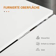 Folding Table Mobile Dining Table With Folding Worktop And Wheels, Versatile Side Table For Kitchen And Dining Room In White - White - View 7