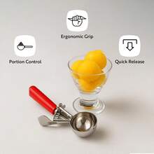 Met Lux 4.66 Ounce Portion Scoop 1 Trigger Release Cookie Scoop - With White Handle Stainless Steel Disher For Portion Control Scoop - Color - View 4