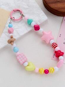 New Cartoon Hand-Painted Beaded Phone Chain, Dopamine Girly DIY Bag & Key Charms - Multicolor - View 10