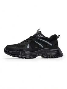 GUYISA Men's Professional Anti-Crush Anti-Puncture Safety Shoes, Dad Series Lightweight Breathable Rubber Sole Comfortable Stylish All-Season Functional Shoes - Black Breathable - View 7