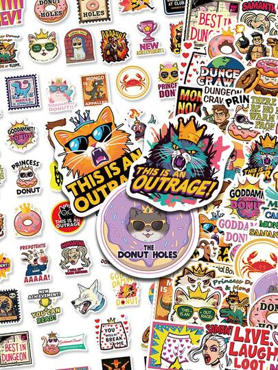 100pcs Dungeon Crawler Carl Stickers Kawaii Gaming Meme Funny Decals For Laptop Phone Case Guitar Skateboard Aesthetic Retro Gamer Stickers DIY Gifts