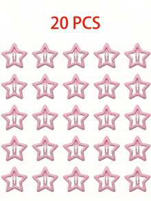 20/40 piezas de pinzas para el cabello con forma de estrella, pinzas de estrella a presión, accesorios para el cabello de metal rosa, adecuados para niñas, pinzas de garra, adornos para el cabello - Multicolor - Ver 9
