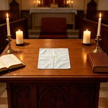 1pc, Priest Hand Towel, Handkerchief Gift For Prayer Season, Thank You Towel Gift, Suitable For Both Men And Women, Faith, Religious Embroidery, Gift For Prayer Season Handkerchief Gift For Prayer Season - White - View 3