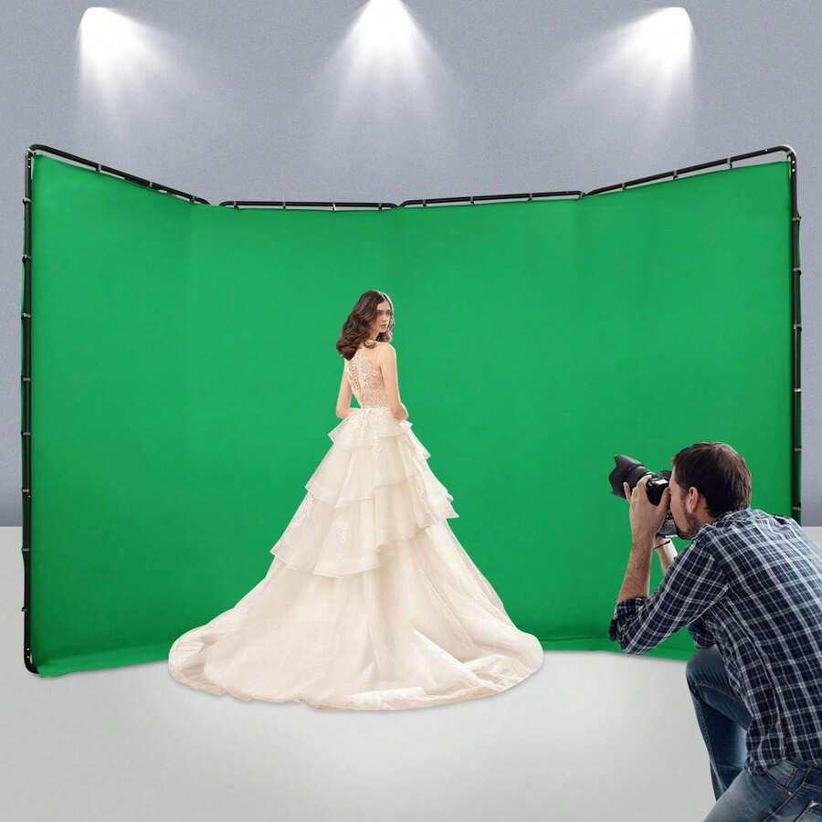 Backdrop Stand, Fotografie Backdrop Stand, Fotografie Backdrop Stand mit grünem Tuch - Grün - Übersicht 1