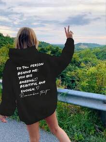 2026 To The Person Behind Me You Are Amaeing Women Hooded Sweatshirts Autumn Winter Warm Casual Hoodie Harajuku Casual Tops,Fall Outfits Women,Y2k - White - View 4