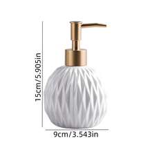 1pc Ceramic Round Bathroom & Kitchen Dispenser Bottle, Nordic Luxury High-End Spherical Rhombus Embossed Texture Minimalist American Creative Solid Color Multi-Color Shower Bottle, Hotel Restaurant Cafe Bar Bathroom Kitchen Home Decor Ornament, Shampoo Body Wash Hand Soap Detergent Lotion Dispenser Pump Bottle - Multicolor - View 9