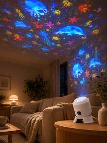Type-C USB Snowflake Or Ocean Animal Lamp, Rainbow Dynamic Light For Holiday Rooms - Multi-color light - View 4