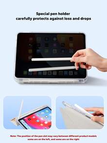 1件極簡波點蝴蝶結設計壓克力平板保護殼，相容 iPad 10.2/10.5 吋、10/11代 (A16)、Mini6/7 8.3 吋、Air5/6/7 10.9 吋/11 (M2/M3)，附筆槽收納、Y型摺疊翻蓋、多角度折疊 - 彩色 - 查看 10