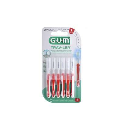 GUM Trav-Ler Escovilhão Interdentário Reutilizável ISO 1 X6 - Limpeza Entre Dentes, Adequada Para Implantes
