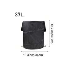 1 pieza Cubo de basura plegable para acampar con bolsa de basura de doble capa de gran capacidad, cubo plegable antiviento para picnic y barbacoa, contenedor de almacenamiento para jardín al aire libre - Multicolor - Ver 13