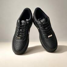 A BATHING APE Bape Casual Sneakers, Colorblock Star Logo Glossy Leisure Shoes - Black and Red Shark Collaboration - View 8