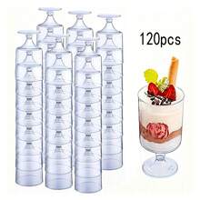 10/20/40/120pcs 120ml/4oz Round Clear Dessert Cups, Dessert Bowls, Dessert Cups For Wedding, Party, DIY Dessert, Pudding, Mousse, Appetizer, Cake Mold, Perfect For Mousse, Pudding, Mini Ice Cream And Cake Mold - Transparent - View 12
