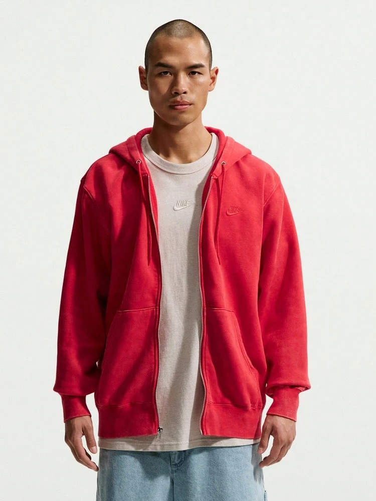 Nike Men's M NK CLUB BB FZ Sweatshirt GEL Knit Sweatshirt Jacket IQ6422-657 - Red - View 1
