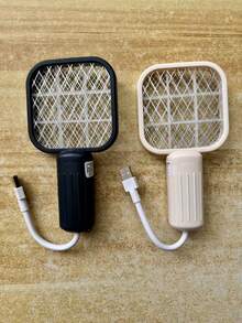 360° Adjustable USB Electric Mosquito Swatter, High Voltage Silent Mosquito Killer, Compact & Portable For Camping & Outdoor Use, USB Powered - Random Color - View 9