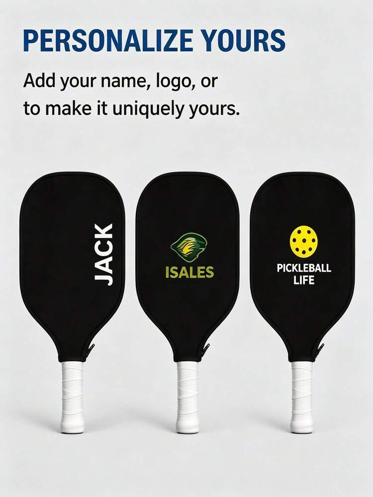 1pc Custom Pickleball Paddle Cover, Custom Pickleball Paddle Cover, Design Your Own Paddle Protector,Personalized Neoprene Paddle Case With Zipper,Personalized Pickleball Paddle Cover, Gift For Pickleball Paddle Holder,Team Gifts, - Multicolor - View 4