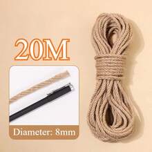 Jute Rope Twisted Heavy Duty And Thick Twine Rope For Cat Scratcher Scratching Post Tree Craft Projects Gardening Home Decoration Packing Bundling(Cat/Cat Stuff/Cat /Pet Supplies/Cat Supplies) - A - View 16