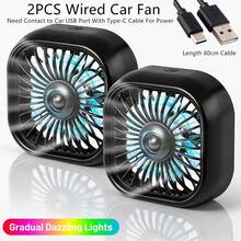 1pc Car Air Vent Cooling Fan, USB Powered Strong 7-Blade Turbine Fan With Gradient Color Atmosphere Light, Low Noise Multi-Function Mini Car Interior Cooling Fan - Car Vent Fan (wired) - View 23