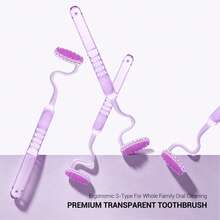 CEELIKE S Shape Toothbrush Ergonomic Design Easy Brushing Gentle Clean Teeth Oral Toothbrush - Pink - View 9