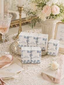 Soft Facial Tissue "Tears Of Happiness", Green Leaf Decoration, Suitable For Engagement, Wedding Banquet, Wedding Decoration, Wedding Accessories, Wedding Favors, Bride And Groom Wedding Supplies - Multicolor - View 9