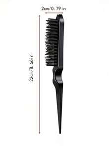 3/1pc ABS Plastic Hair Brush Set, Includes Edge Control Brush, Teasing Brush, Plastic Comb, Nylon Brush, 3-Row Professional Salon Hair Brush, Home Hair Brush, Suitable For All Seasons, Holiday Essential, Summer Essential, Multiple Colors Available - Multicolor - View 11