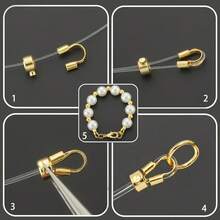 35-280pcs Gold Connector Ring Set, Includes Pressure Cooker Positioning Clips, Jump Rings And U-Shaped Rings, Suitable For Jewelry Making, Bracelets, Necklaces, Anklets Accessories, U-Shaped Positioning Cable Clips, Bag Closures, Horseshoe Buckles - Gold - View 6