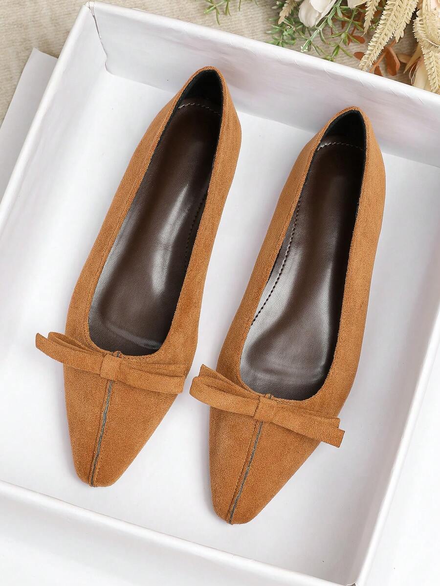 Mocassins plats pour femmes à empeigne basse, nouveaux pour le printemps/été 2026, polyvalents, chaussures de travail professionnelles pour l'extérieur et le bureau, semelle souple antidérapante et résistante à l'usure, style britannique, chaussures pour femmes grandes tailles 41-43 - Tabac - Voir 1