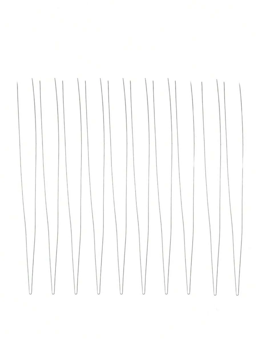 Steel Wire Flexible Durable Collapsible Big Eye Embroidery Beading Needles Easy Threading Sewing Needles Open End For Any Thread Size Jewelry Making 10cm/4in(Folded Length) 10 Pcs - View 1