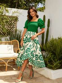 Women Long Dresses - Green - View 2