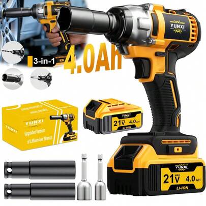 21V Cordless Impact Wrench & Drill Combo Set – Brushless Motor, High-Torque Performance, Lightweight Portable Design, Includes Rechargeable High-Capacity Battery, Practical Tool Storage Box, And Versatile Drill Bit Accessories Kit – Ideal For DIY Car