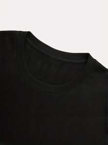 T-shirt décontracté pour femmes, 100% imprimé, à manches courtes, col rond, tendance et polyvalent, haut décontracté pour femmes. La transformation du papillon est nécessaire. - Noir - Voir 3