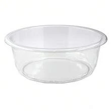 Palangana redonda de plástico transparente de 37.3cm, palangana portátil para lavandería para el hogar, baño y cocina - transparente - Ver 4