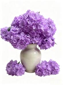9/6/3/1 Purple Simulated Hydrangea Flower, Suitable For Weddings, Bridal Bouquets, Home And Room Decoration, Autumn Styling, Halloween, Parties, Bedrooms, Bathrooms, Desktop Decorations, Outdoor Scenes, Wall Decoration, And Office Decoration - Light Purple - View 6