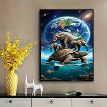 1pc - DIY Handmade 5D Diamond Painting Kit, Suitable For Adults And Beginners, Craft Supplies, Applicable For Living Room, Bedroom, Office, Wall Decor Art. - round diamond - View 4