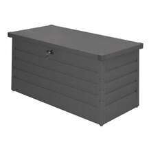 Weather-Resistant 360L Outdoor Storage Box – Galvanized Steel Panel Construction, Lockable Lid, Grey Finish, Multi-Use Garden & Patio Organizer For Tools, Sports Gear, And Yard Supplies – Compact Bench-Style Design With Smooth Edges And Sturdy Handle - Grey - View 6