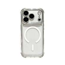 Luxury Four-Corner Anti-Drop Phone Case Compatible With IPhone 17ProMax 17Pro 17 16 15 14 13 Pro Max Supports Magnetic Wireless Charging Back Cover Protection - Silver - View 19