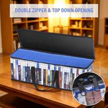 CCidea Bolsas de almacenamiento para CD, 2 unidades, soportes para DVD, discos de vinilo, bolsa de transporte con asas, organizador de almacenamiento multimedia para DVD/CD/videojuegos, Blu Ray Disc - Multicolor - Ver 3