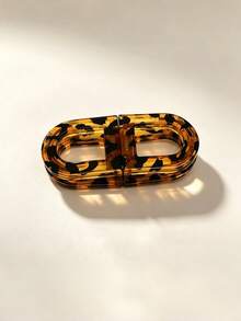 2pcs Detachable Magnetic Hair Clips, Non-Slip Strong Grip Flat Hair Claw Clips, Women's Leopard Print Matte Hollow Hair Clips, Suitable For Half-Up Hairstyles - Multicolor - View 5