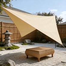 1pc Sun Shade Sail Outdoor Right Triangle Canopy Shade Cover Cloth Tarp For Pergola Patio Backyard Garden Deck Awning - Beige - View 9