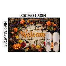 1pc Pumpkin Red Rose Doormat, Welcome Mat, Rug, Floor Mat, Universal Door Mat, Bedroom Carpet, Area Rug - Multicolor - View 10