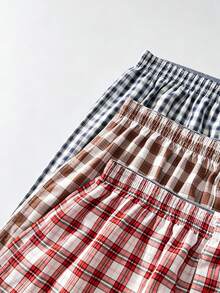 3 Pcs/Pack Men's Breathable Elastic Waist Printed Boxer Shorts, Loose Casual Underwear - Multicolor - View 3
