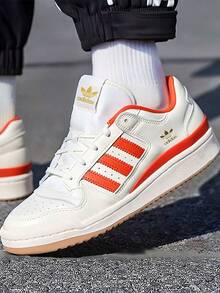Adidas Originals FORUM Versatile Wear-Resistant Breathable Low-Top Sneakers Unisex White/Orange - White Orange - View 1