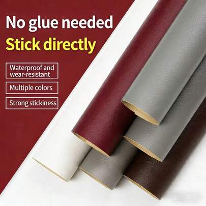 A Roll Of Self-Adhesive Faux Leather Fabric Patches, Perfect For Fixing Sofas, Car Interior Seats, Leather Bed Renovations, And Soft Or Hard Decor Covering-Won't Fade, Sticks Well, Scratch And Wear Resistant, Durable, Tear And Stretch Resistant